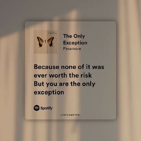 Paramore Spotify, Paramore Wallpaper, Paramore Lyrics, Daily Words Of Wisdom, Hayley Paramore, Music Letters, Music Girl, Meaningful Lyrics, The Only Exception