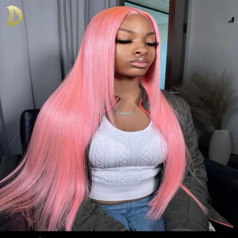 13x4 Body Wave Light Pink Lace Front Wig Human Hair Wigs Bone Straight Colored Wig Transparent 13x6 Light Pink Lace Front, Pink Lace Front, Remy Wigs, Hd Lace Frontal, Human Wigs, Pink Wig, Pretty Hair Color, Hair Color Pink, Colored Wigs