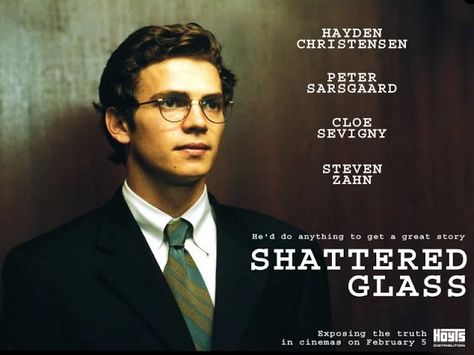 Shattered Glass: read between the lies of investigative journalism Shattered Glass Movie, Glass Movie, Investigative Journalism, Hayden Christensen, Shattered Glass, Good Movies To Watch, Love Movie, Great Stories, Great Movies