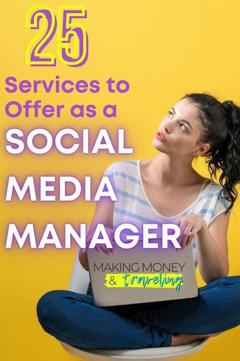 Do you want to become a social media manager? A social media virtual assistant is responsible for various tasks. Here is a list of 25 of the most common services you can offer as a social media manager! A social media freelancing business is one of the quickest and easiest ways to get started. #socialmedia #freelancing #workfromhome Facebook Social Media, Social Media Management Business, Social Media Marketing Campaign, Evergreen Content, Real Estate Social Media, Social Media Community, Working Online, Paid Social, Small Business Social Media