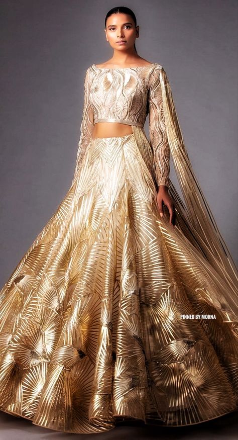 Amit Agarwal Designer, Amit Aggarwal Lehenga, Sangeet Inspiration, Indian Wedding Reception Gowns, Amit Aggarwal, Bride Reception Dresses, Indian Wedding Gowns, Lehenga Saree Design, Latest Bridal Lehenga