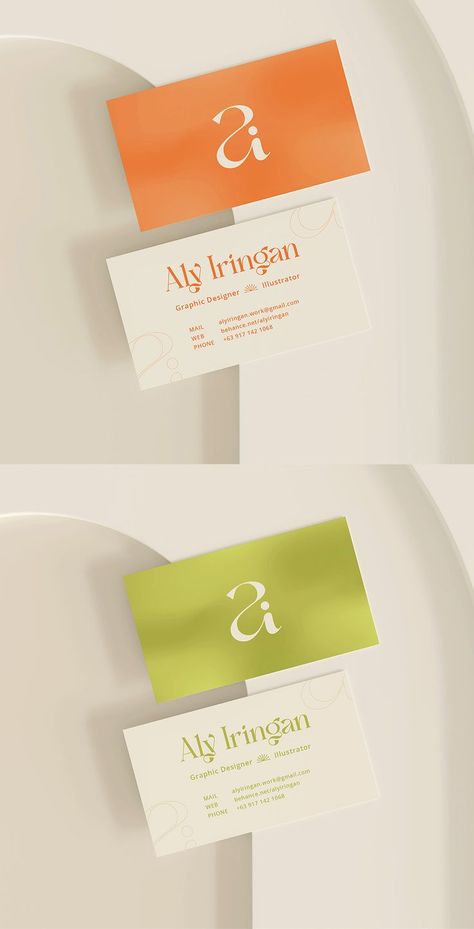 Personal Graphic Design Branding, Business Card Inspo Design Inspiration, Personal Logo Graphic Designers, Elegant Personal Branding, Personal Business Cards Ideas, Graphic Designers Business Cards, Graphic Design Card Business, Personal Branding Business Card, Brand Card Design Ideas