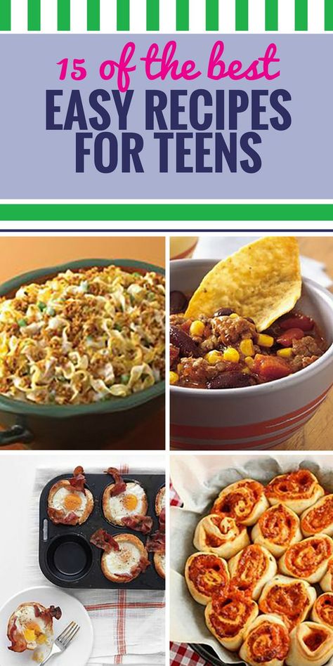 15 Easy Recipes for Teens. Teens are starting to develop their own tastes, and often have more time to make food than their parents (especially when they're eating 100 meals a day). These recipes are easy enough to whip up any time. Here's an idea - make extra, because the whole family will love these. #teens #cooking #recipes #easy #kidsinthekitchen Teen Cooking Recipes, Easy Recipes For Teens, Recipes For Teens, Cooking Recipes Easy, Pumpkin Cookies Easy, Cooking Fish, Recipe For Teens, Kids Cooking Recipes, Easy Recipes For Beginners