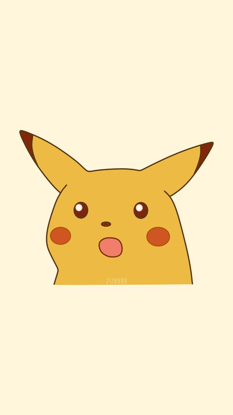 surprised pikachu meme wallpaper by zizouuu Cute Wallpapers Pokemon, Pikachu Aesthetic Wallpaper, Gambar Pikachu, Yellow Things To Draw, Yellow Aesthetic Drawing, Surprised Drawing, Pikachu Aesthetic, Yellow Drawings, Pikachu Painting