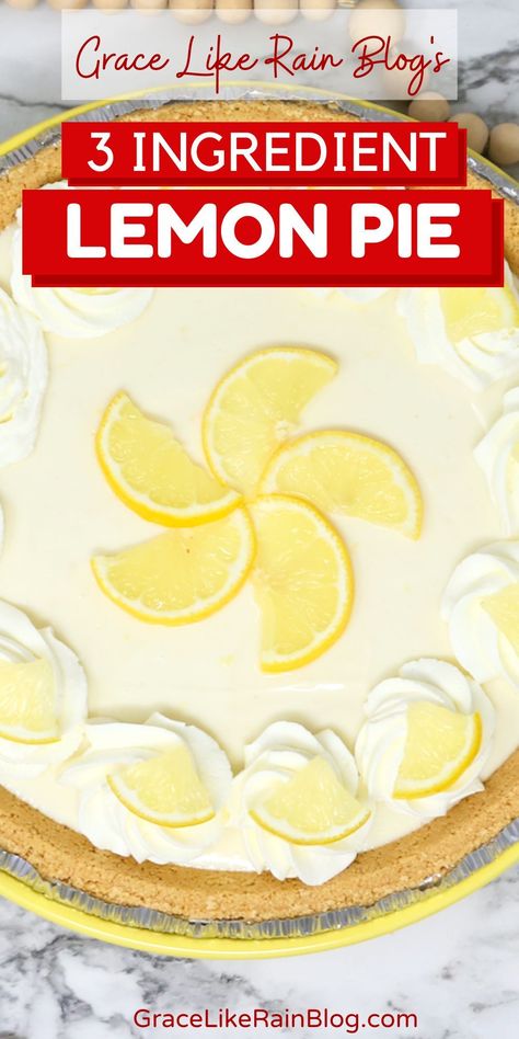 Discover the art of simplicity in baking with the perfect 3 Ingredient Lemon Pie. An effortless, refreshing delicacy that will leave you and your guests craving more. Save this no-bake recipe to your board for quick access when those dessert cravings loom. Cheap Lemon Pie, Cheat Lemon Pie Recipe, Canned Lemon Pie Filling Recipes Cream Cheeses, Cool Whip Lemon Pie, Lolly’s Lemon Drop Pie, Easiest Dessert Recipes No Bake, Lemon Pie Recipe No Bake, Lemon Drop Pie Recipe, Cheat Lemon Pie