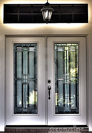 Double front door | HDR surreal photo image of a double front door with leaded glass on a ... Front Door Entryway, Doors With Glass, Double Front Doors, Double Entry Doors, Door Entryway, Front Door Entrance, Front Entry Doors, Glass Front Door, Front Door Design