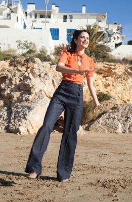 Vintage Highwaist Pants Outfit, Pants Style Women, Vintage Pants Outfit, Mariner Pants Outfit, Late 40s Womens Fashion, 1940s Fashion Women Outfits Vintage 40s Style, 40's Fashion, 40's Aesthetic, 1940's Fashion