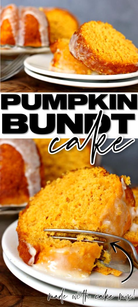 Pumpkin Bundt Cake Pumpkin Spice Bundt Cake, Cake Mix Pumpkin, Spice Bundt Cake, Pumpkin Bundt Cake Recipes, Pumpkin Bundt, Frozen Pumpkin, Pumpkin Bundt Cake, Family Desserts, Vanilla Cake Mixes