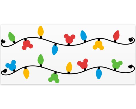 Christmas Lights Svg, Disney Themed Classroom, Cricut Disney, Glass Wrap Svg, Disney Christmas Decorations, Scrapbook Disney, Cup Svg, Glass Wrap, Disney Ornaments