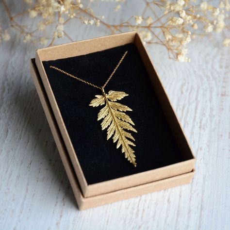 Nature Symbols, Fern Necklace, Jewelry Nature, Fern Leaf, Gold Leaf Earrings, Botanical Jewelry, Plant Lover Gift, Nature Inspired Jewelry, Fall Jewelry