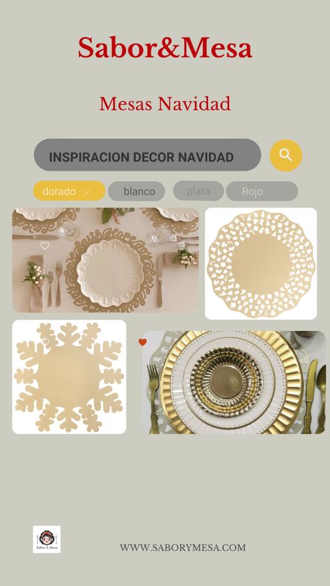 ¡Nunca falla! El dorado solo o combinado siempre es elegante Puedes combinar tu vajilla con nuestros productos y tu mesa lucirá perfecta. Para estas decoraciones hemos utilizado los siguientes productos:  - Manteles Individuales modelo WISHES  - Manteles Individuales modelo SNOWFLAKE  - Manteles Individuales modelo HOPE  - Bajo plato Dorado 32 cm  - Platos losange 27 cm  - Platos losange 21 cm  - Bol en dorado  - Cubiertos desechables #platosdesechables #mantelesindividualespapel #mesasnavideñas