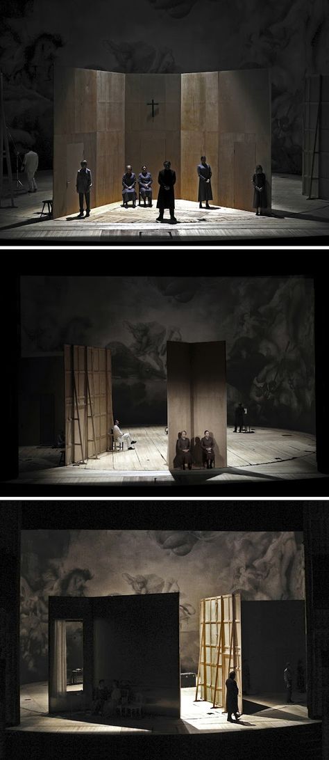 •Rufus Didwiszus• A great idea for minimalistic and tall spaces. Great use of contrast. Modular Set Design, Conception Scénique, Scenography Theatre, Stage Lighting Design, Theatre Inspiration, Theatre Lighting, Theatre Scene, Set Design Theatre, Stage Set Design