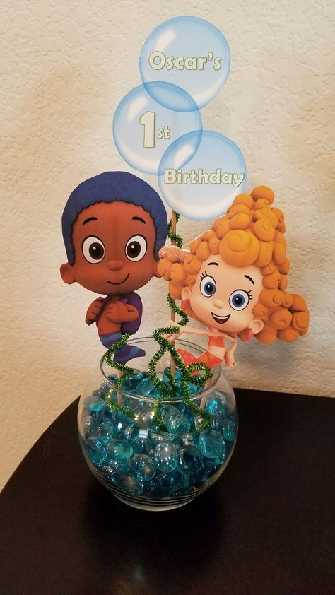 Bubble Guppies Party Favors, Bubble Guppies Centerpieces, Bubble Guppies Themed Birthday Party, Bubble Guppies Birthday Party Ideas, Bubble Guppies Theme, Pool Party Ideas, Bubble Guppies Birthday Party, Bubble Guppies Party, Centerpiece Diy