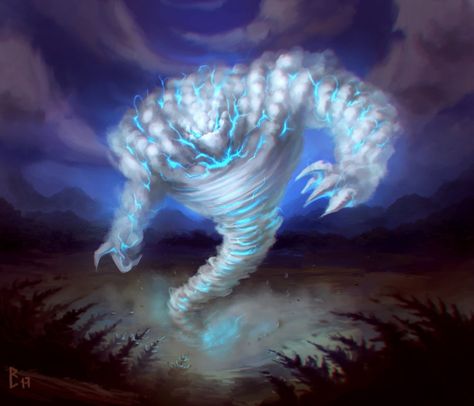 Air Elemental by ArtDeepMind on DeviantArt Genie Warlock, Wind Elemental, Majestic Scenery, Air Elemental, Motogp Rossi, Creature Fantasy, Dragon Rpg, Creature Artwork, Dnd Monsters