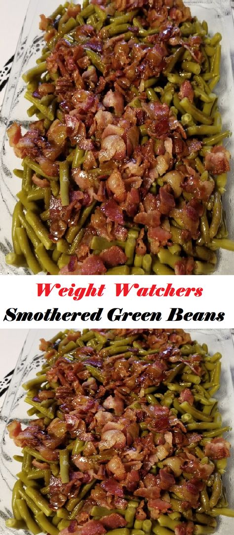 Weight Watcher Green Beans, Ww Green Bean Recipes, Smothered Green Beans Recipe, Ww Sides, Thanksgiving Green Beans, Smothered Green Beans, Ww Meals, Thanksgiving 2022, Weekly Meals