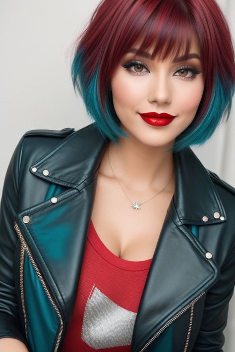 Makeup ideas and hair color ideas | Hairstyles | peekaboo hair color Short Bob With Peekaboo Color, Vibrant Hair Color Peekaboo, Purple And Blue Hair Highlights Peekaboo Color, Fashion Color Hair Peekaboo, Vivid Hair Color Short Bobs, Peekaboo Hair Colors, Hair Today Gone Tomorrow, Rambut Brunette, Cool Short Hairstyles