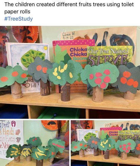 Tree Unit Preschool Activities, Tree Study Dramatic Play Area, Food From Trees Preschool Activities, Creative Curriculum Tree Study Activities, Dramatic Play Tree Study, Food That Grows On Trees Preschool, Trees Unit Creative Curriculum, Trees Creative Curriculum Ideas, Animals That Live In Trees Preschool