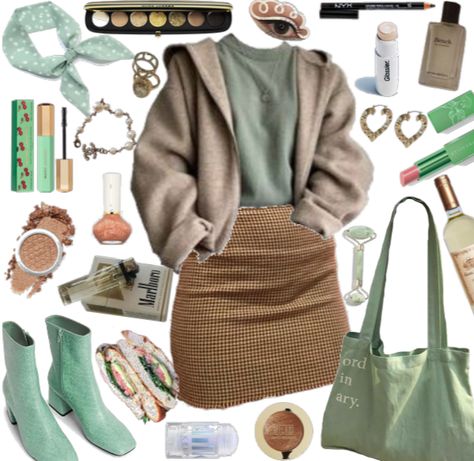 one mint julep Outfit | ShopLook Fancy Thrift Outfits, Grunge Vintage Outfits, Earthy Grunge, Aesthetics Outfits, Outfit Ideas For Office, Mint Outfit, Shoplook Outfits, Pastel Outfit, Autumn Fits