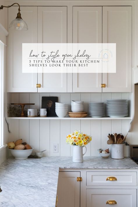 Our Best Tips for Styling Open Shelves in the Kitchen — The Grit and Polish Styling Open Shelves, Kitchen Shelf Ideas, Shelving In Kitchen, Styling Your Kitchen, Shelves In The Kitchen, The Grit And Polish, Grit And Polish, Kitchen Open Shelves, Open Kitchen Shelves