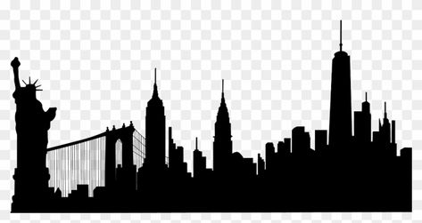 Skyline Silhouette Painting, New York Skyline Silhouette, New York Silhouette, Building Silhouette, Pine Tree Silhouette, Skyline Silhouette, Deer Silhouette, Silhouette Painting, Silhouette Png