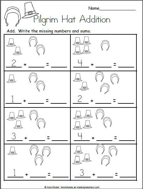 Thanksgiving Addition Kindergarten, Fall Addition Worksheets Free, Kindergarten Thanksgiving Worksheets, Kindergarten Aide, November Worksheets, Thanksgiving Addition, Spring Math Worksheets, Thanksgiving Math Worksheets, Kindergarten Thanksgiving