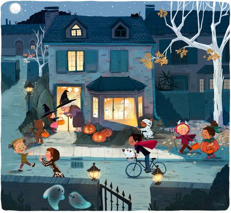 Trick Or Treat Illustration, Halloween Garden, Illustration Procreate, Children's Illustration, Illustration Agency, Children Book, Halloween Trick Or Treat, Holiday Illustrations, Halloween Hacks