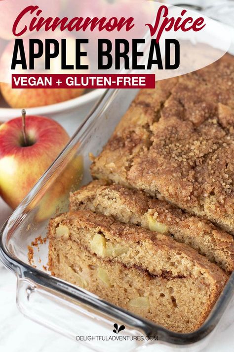 Gluten Free Apple Bread, Vegan Apple Bread, Apple Recipes Easy Healthy, Gluten Free Apple Recipes, Apple Recipes Healthy, Apple Bread Recipe, Apple Cinnamon Bread, Patisserie Sans Gluten, Dessert Sans Gluten