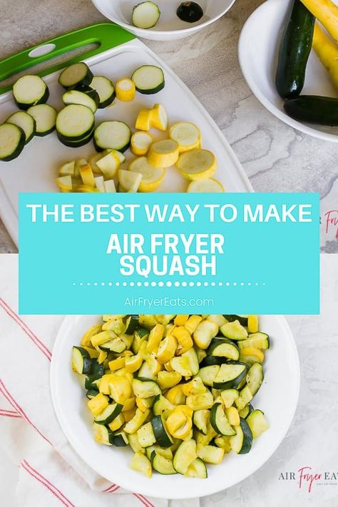 Air Fryer Squash and Zucchini is a quick and easy side dish that will bring a pop of color to your dinner table. In less than 20 minutes, you'll have a tender and delicious side dish perfect for any meal! Air Fryer Squash And Zucchini, Air Fryer Zucchini And Squash, Air Fryer Squash, Fall Side Dish Recipes, Fall Vegetables Recipes, Zucchini And Yellow Squash, Homemade Italian Seasoning, Zucchini And Squash, Air Fryer Zucchini