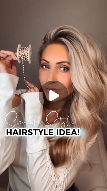 DANA PLUMMER on Instagram: "Rhinestone Chain Hairstyle Idea! ✨ I love this style SO much because it’s great for date night or holiday party! Jeans or gown! ✨

If you try this look, please tag me!! 🥰 It makes me SO happy when others are inspired by my art!! I LOVE to see what you come up with! That's the cool thing about art & creativity. Because the hair is different & the hands that are creating the style are different… each style is unique! 🙌🏻 

Stay tuned because I have a few more rhinestone chain reels coming. They’re all Level 1 easy!

I will post the Amazon link for my favorite bobby pins & rhinestone chains in my stories! When my stories expire, I will put them in a highlight bubble! 🥰

For my makeup, check out my pinned reel! 

#hairtutorial #hairvideo #easyhairstyles #hairinsp Hairstyle For Party Night, Rhinestones In Hair, Rhinestone Hairstyle, Hairstyles For Party Night, Party Jeans, Hairstyle Idea, Amazon Link, Art Creativity, Rhinestone Chain