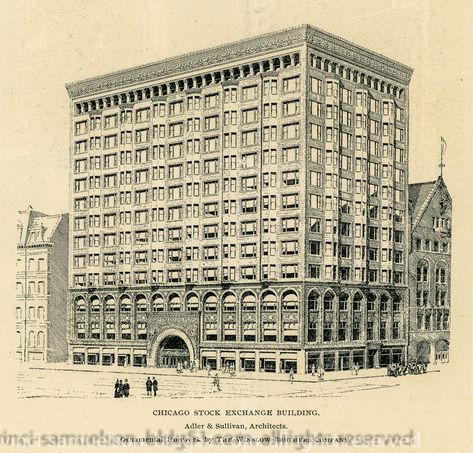 American Office, Louis Sullivan, Group Of Four, Back Plates, Double Hung Windows, Chicago History, Office Buildings, Sash Windows, Brick Building