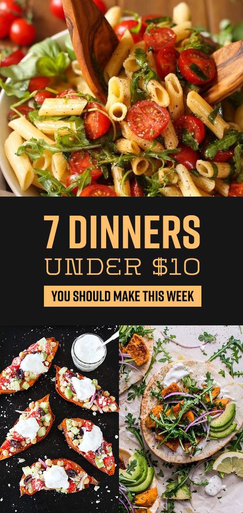 There's no need to break the bank to eat well. Cheap Meals To Make, Clean Eating Plans, Gourmet Dinner, Dinner On A Budget, Cheap Dinner Recipes, Cheap Dinners, Healthy Recipies, Vegetarian Dinners, Cooking On A Budget