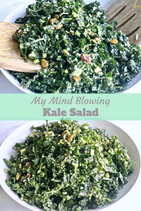 Easy Kale Salad, Sandwich Vegetarian, Salad Kale, Kale Salad Recipes, Resep Salad, Kale Recipes, Lemon Flavor, Kale Salad, Spaghetti Squash