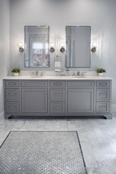 Bathroom Sconces Double Vanity, Double Bathroom Vanity Ideas, Bathroom Double Vanity Ideas, Double Vanity Mirror Ideas, Bath Double Vanity, Bathroom Mirror And Lighting, Bathroom Mirror And Lighting Ideas, Master Bath Double Vanity, Master Bath Mirror