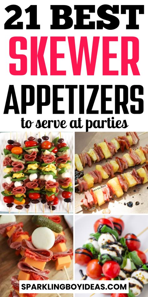 Looking for easy skewer appetizers? Look no further! These summer appetizers are perfect for your next gathering. From savory to sweet, these toothpick appetizers will surely impress your guests. Try our grilled skewers, fruit skewers, vegetarian and chicken skewers, there's something for everyone. Impress your friends with these BBQ skewer appetizers. Explore our collection of summer skewer recipes. These summer finger foods are sure to be a hit. Easy Skewer Appetizers, Toothpick Appetizers Easy, Vegetarian Skewers, Easy Skewers, Toothpick Appetizers, Savory Pastries, Bbq Appetizers, Antipasto Skewers, Skewer Appetizers