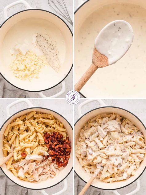 Easy Chicken Bacon Ranch Pasta, Creamy Ranch Pasta, Chicken Bacon Recipes, Shredded Rotisserie Chicken, Bacon Ranch Pasta, Cheap Meal Plans, Chicken Bacon Pasta, Chicken Ranch Pasta, Main Salad