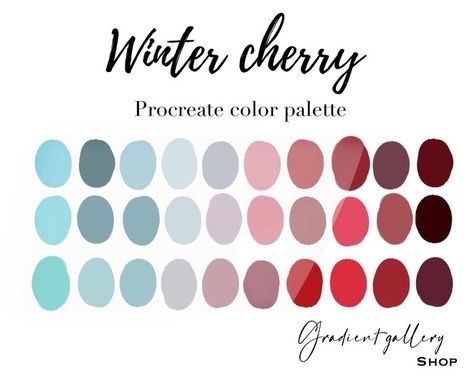 Cute Color Palette, Procreate Color Palettes, Xmas Color, Procreate Color Palette, Ipad Procreate, Winter Color Palette, Color Palette Challenge, Color Plan, Color Story