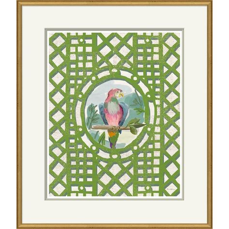 Soicher-Marin 'Aviary, Multi' by Dana Gibson - Picture Frame Print on Paper | Perigold Pineapple Wall Art, Dana Gibson, Wood Moulding, Paper Wall Art, Wood Molding, Picture Frame Painting, Painting On Paper, House Gifts, Frame Painting