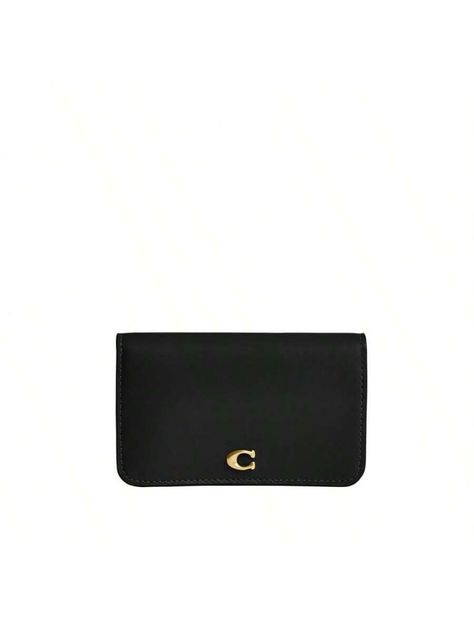 B4/BLACK Casual,Elegant Collar   Plain Classic Card Holder Embellished   Wallets & Cardholders Classic Card, Coach Handbag, Leather Card Case, Birthday Wishlist, Card Holder Wallet, Black Casual, Christmas List, Coach Handbags, Card Case