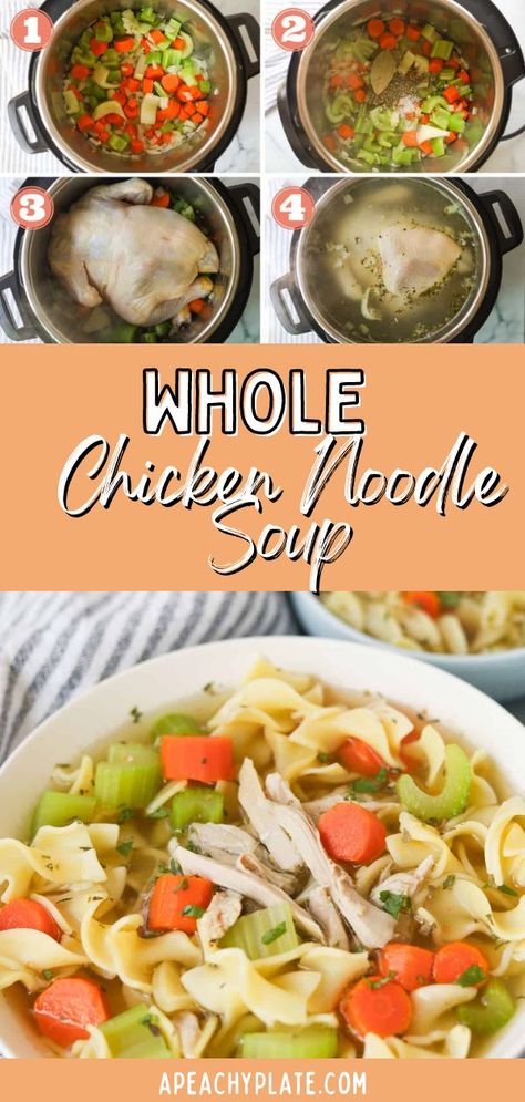 Chicken Soup Using Whole Chicken, Chicken Soup With A Whole Chicken, Instapot Whole Chicken Noodle Soup, Instant Pot Whole Chicken Noodle Soup, Instant Pot Whole Chicken Soup Recipes, Chicken Soup Instant Pot Frozen Chicken, Instant Pot Chicken Dumpling Soup, Instant Pot Chicken Soup Whole Chicken, Chicken Soup Whole Chicken