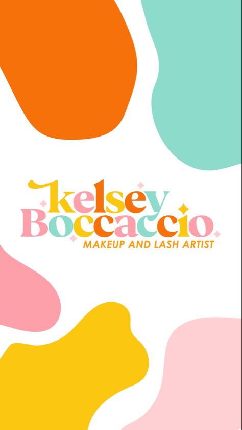 The 'Kelsey Boccaccio' brand is underpinned with a colour palette designed to be exciting, fun and friendly with cool turquoise tones combined with bright & warm shades of orange, yellow, pink inspire excitement and bring a creative and energetic aesthetic to the brand. Business Colour Pallete, Logo Design Ideas Colorful, Marketing Colour Palette, Fun Bright Logo Design, Retro Logo Color Palette, Orange Pink Turquoise Color Palettes, Bright Logo Design Inspiration, Friendly Colour Palette, Retro Colour Palette Bright