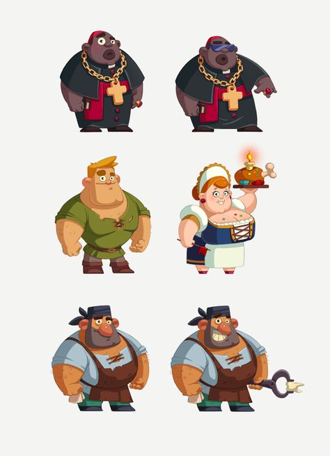 design of characters for game on Behance Old Man Style, Games Characters, Character Design Cartoon, Casual Art, Cartoon People, Level Design, 2d Character, Mobile Games, Affinity Designer