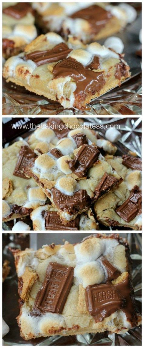 S'mores Bars | Yummy summer dessert recipe idea. Perfect for when you want to enjoy s'mores but can't cook single ones over a campfire. Smores Bar, Homemade Crust, S Mores Bars, Coconut Dessert, Brownie Desserts, S'mores Bar, Summer Dessert Recipes, Oreo Dessert, S'mores