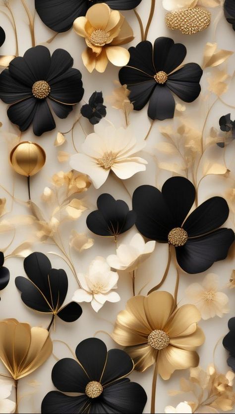 Black And Gold Flowers, Iphone Wallpaper Lights, Iphone Dynamic Wallpaper, Glittery Wallpaper, Floral Wallpaper Iphone, Phone Wallpaper Pink, Floral Wallpaper Phone, Beautiful Wallpaper For Phone, Pretty Phone Wallpaper