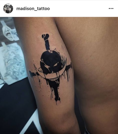 #madisontattoo #pretoecinza One Piece Tattoos, Anime Artwork, Skull Tattoo, Hand Tattoos, Tattoo Designs, Tattoos, Anime