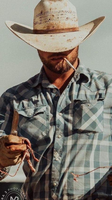 Tattooed Cowboy Aesthetic, Cowboy Pictures Men, Ranch Life Real Cowboys, Cowboy Haircut Men, Modern Cowboy Aesthetic, Cowboy Shoot, Cowboy Reference, Cowboy Photoshoot, Adult Aesthetic