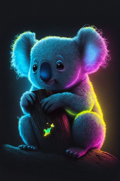 Magic Bear Fantasy Art, Koala Wallpaper, B Wallpaper, Funny Cartoon Images, Trill Art, Koala Bears, Glitch Wallpaper, Cute Animal Illustration, Cute Animals Images