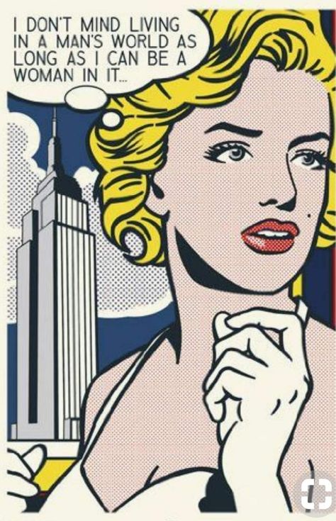 Roy Lichtenstein Pop Art, Lichtenstein Pop Art, Marilyn Monroe Pop Art, Modern Art Movements, Pop Art Women, Vintage Quotes, Easy Art Projects, Pop Art Comic, Roy Lichtenstein