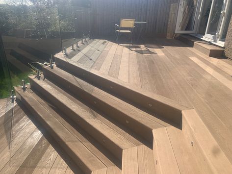 Millboard Decking - Resin Mineral Boards - Composite Decking. Golden Oak Colour Millboard Decking Golden Oak, Millboard Decking Ideas, Decking With Pergola, Backyard Decking Ideas, Decking Ideas Outdoor, Oak Decking, Backyard Decking, Millboard Decking, Composite Decking Colors