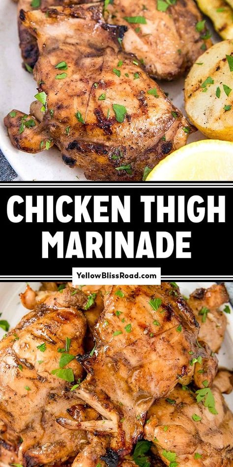 Boneless Skinless Chicken Thigh Marinade, Chicken Thigh Marinade For The Grill, Broiled Chicken Thighs, Grilled Chicken Marinade Recipes, Thigh Marinade, Chicken Quarter Recipes, Best Chicken Thigh Recipe, Chicken Seasoning Recipes, Chicken Thigh Marinade