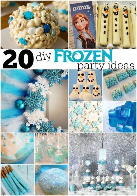 Really fun and easy DIY you can do  to create the ultimate Pinterest-worthy party for your little princess! These DIY Frozen Party ideas include Frozen birthday party decorations, invites, printables, snacks, drinks, and desserts! You may even find some Frozen party ideas on a budget! Save these cute and crafty ideas! Diy Frozen Party, Frozen Diy Party, Frozen Party Ideas, Frozen 3rd Birthday, Frozen Diy, Frozen Birthday Party Ideas, Frozen Birthday Party Decorations, Elsa Birthday Party, Frozen Bday Party